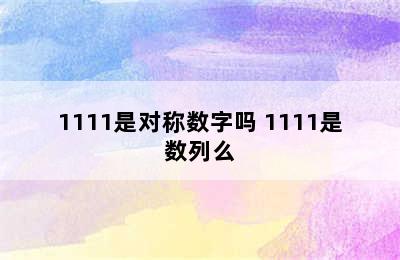 1111是对称数字吗 1111是数列么